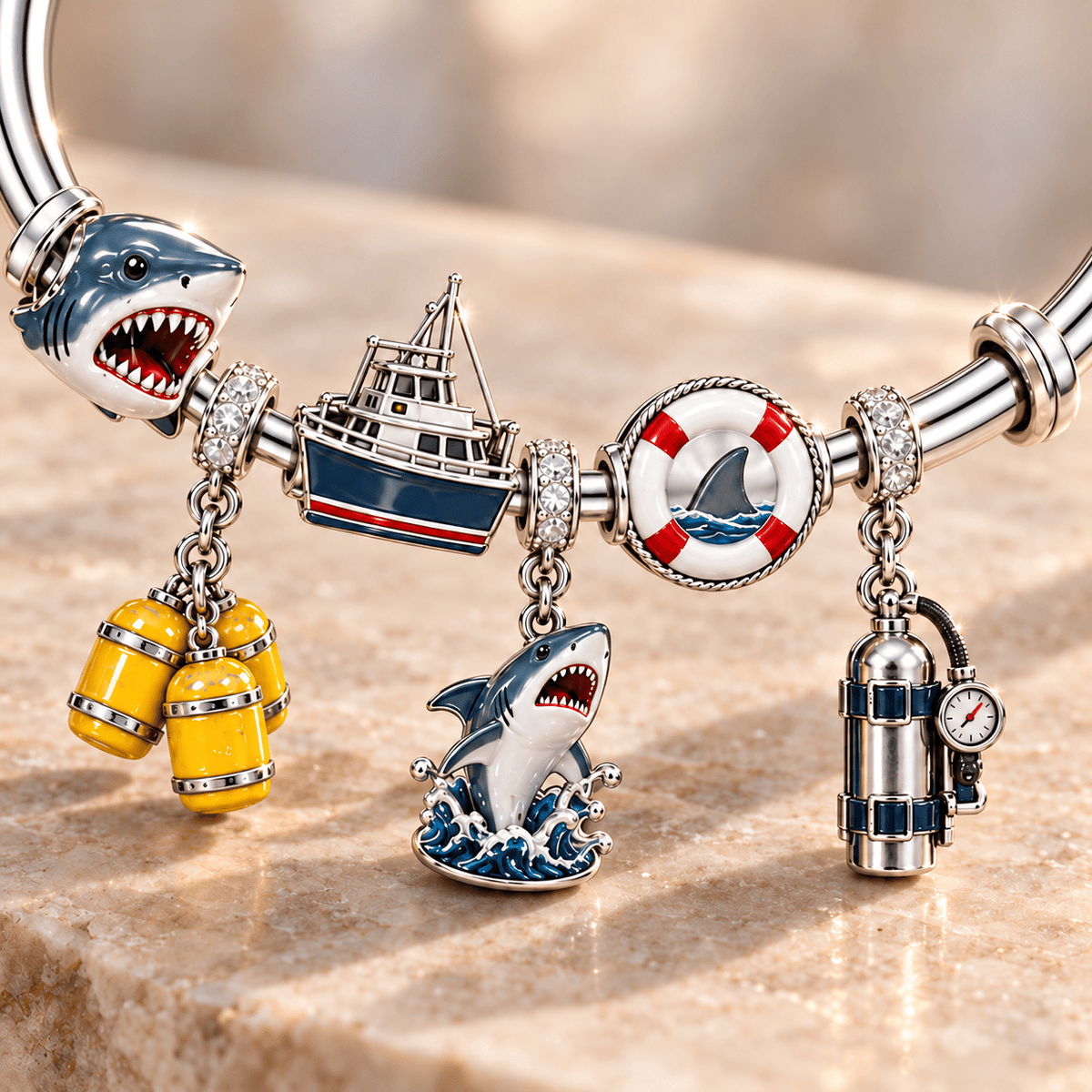 JAWS Sliver Charm Bracelet Set TMH