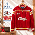 KCC PREMIUM Varsity Cable-Knit Quarter-Zip Sweater NHVH