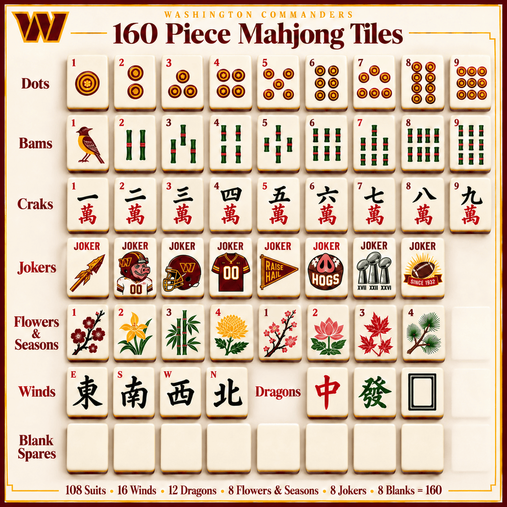 Premium WCD Mahjong Tiles Set TTMH