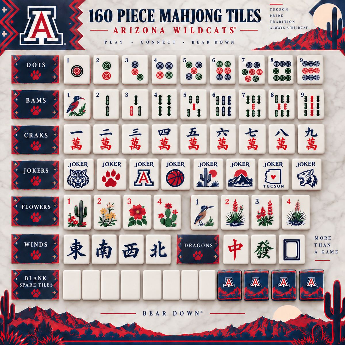Premium AWC Mahjong Tiles Set TNSM