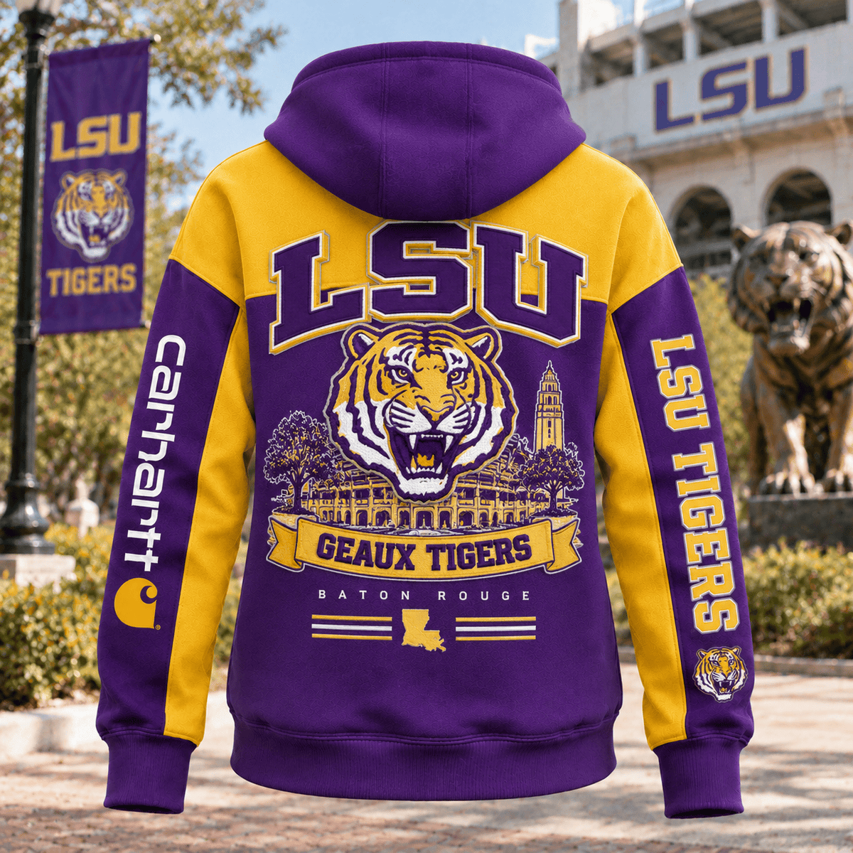 PREMIUM LSU HOODIE COLOR BLOCK TTNL