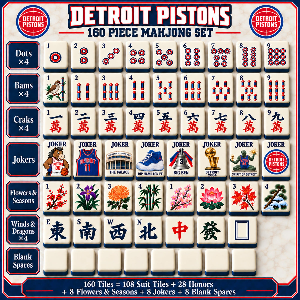 Premium DTP Mahjong Tiles Set TTMH