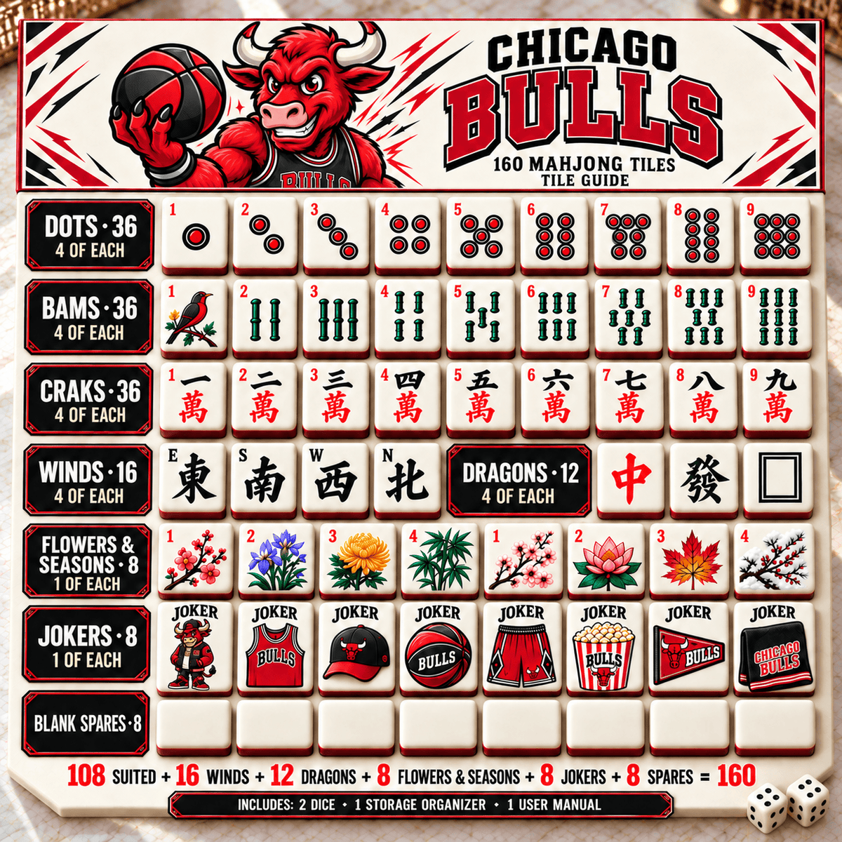 Premium CGB Mahjong Tiles Set TTMH