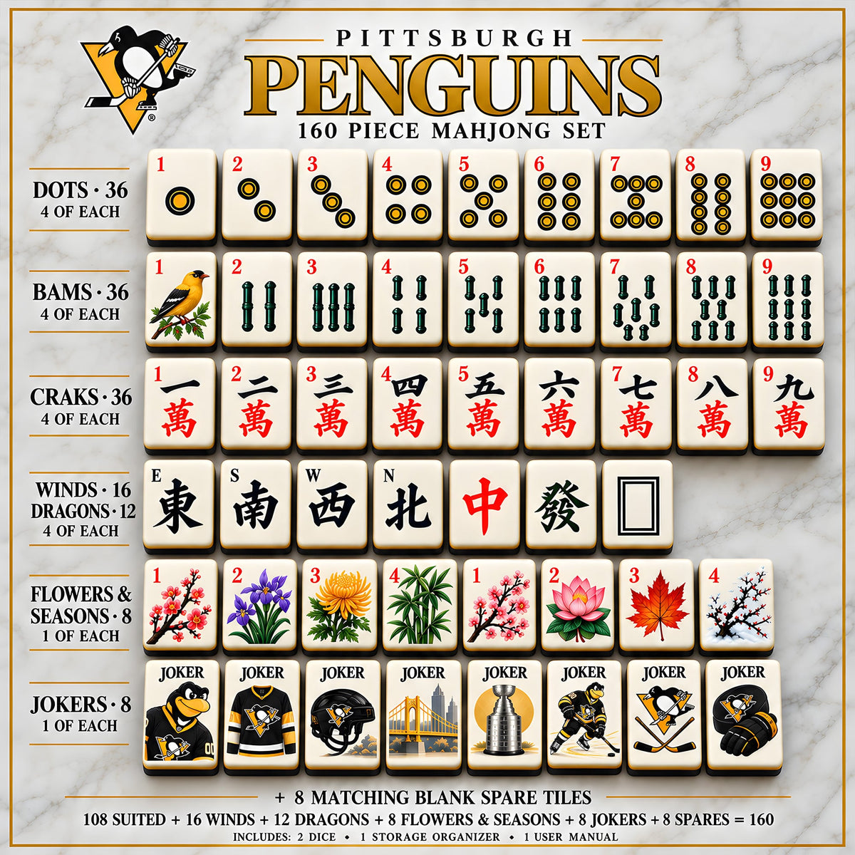 Premium PBP Mahjong Tiles Set TTMH